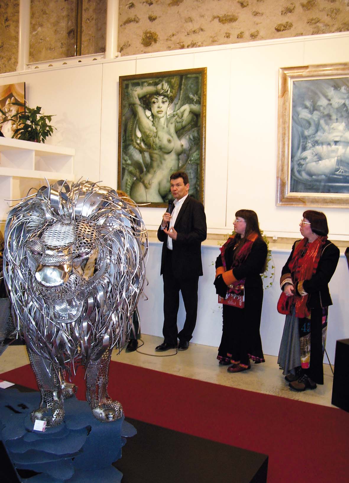  Exposition Centre d'Art Contemporain - MÉTAMORPHOSE - Salon d'honneur, Alain Bayrou Maire de Briançon, Anne et Catherine Pancaldi. 