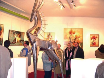  EXPOSITION CENTRE D'ART CONTEMPORAIN - MÉTAMORPHOSE - Salon cristal - J.C. DESPLANQUES artiste peintre - GARI sculpteur 