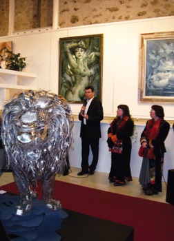  Exposition Centre d'Art Contemporain - MÉTAMORPHOSE - Salon d'honneur, Alain Bayrou Maire de Briançon, Anne et Catherine Pancaldi. 